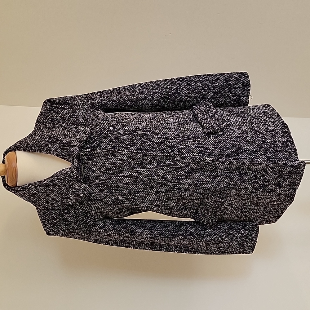 NWT BCBGeneration Black, Purple & White Tweed Wool Pea Coat Size: S